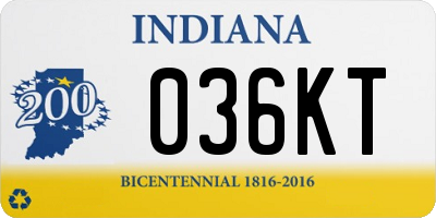 IN license plate 036KT