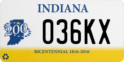 IN license plate 036KX