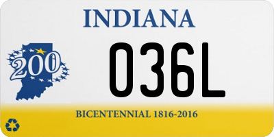 IN license plate 036L