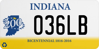 IN license plate 036LB
