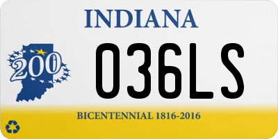 IN license plate 036LS