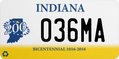 IN license plate 036MA