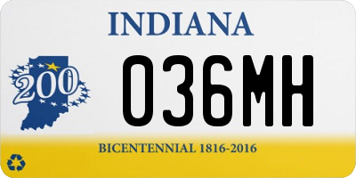 IN license plate 036MH