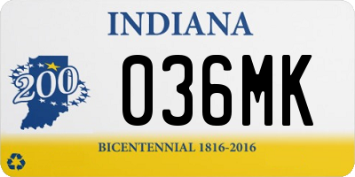 IN license plate 036MK