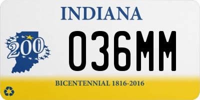 IN license plate 036MM
