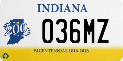 IN license plate 036MZ