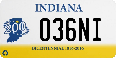 IN license plate 036NI