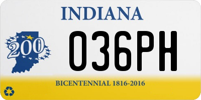 IN license plate 036PH