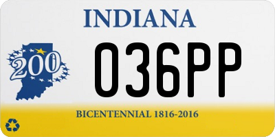 IN license plate 036PP