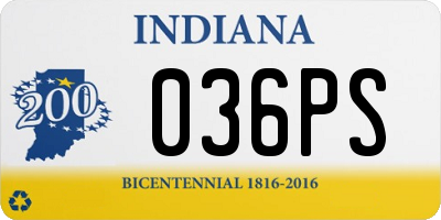 IN license plate 036PS