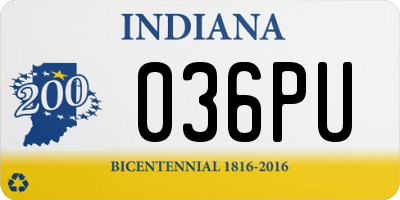IN license plate 036PU