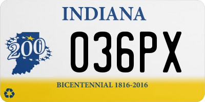 IN license plate 036PX