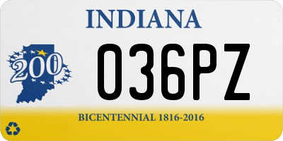 IN license plate 036PZ