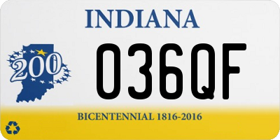 IN license plate 036QF