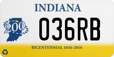 IN license plate 036RB