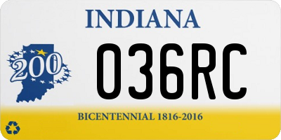 IN license plate 036RC