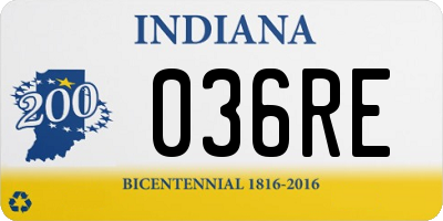 IN license plate 036RE