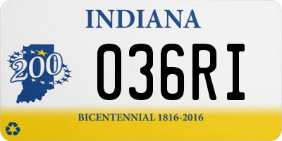 IN license plate 036RI