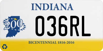IN license plate 036RL