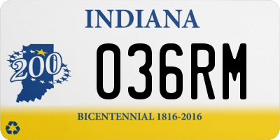 IN license plate 036RM