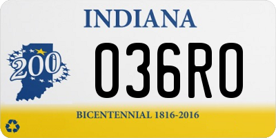 IN license plate 036RO