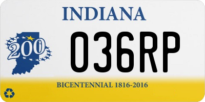 IN license plate 036RP