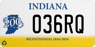 IN license plate 036RQ