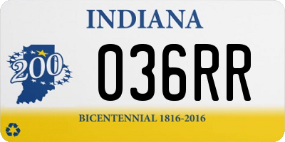 IN license plate 036RR