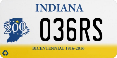 IN license plate 036RS