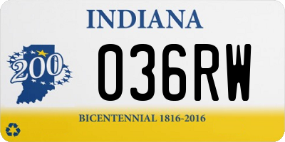 IN license plate 036RW