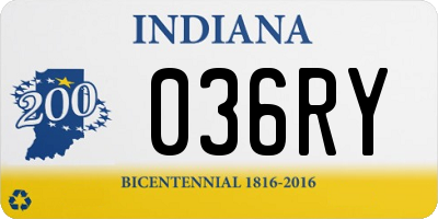 IN license plate 036RY