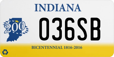 IN license plate 036SB