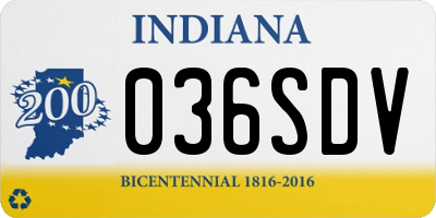 IN license plate 036SDV