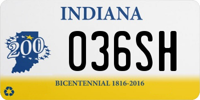 IN license plate 036SH