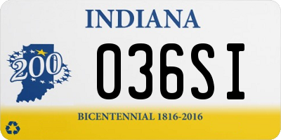 IN license plate 036SI
