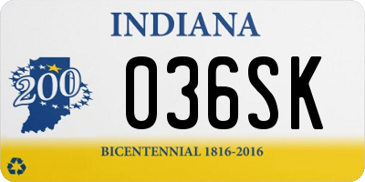 IN license plate 036SK