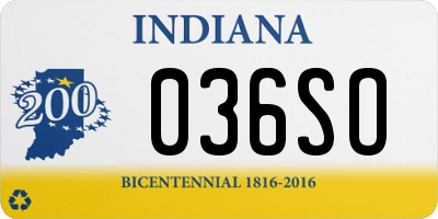 IN license plate 036SO