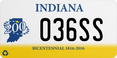 IN license plate 036SS