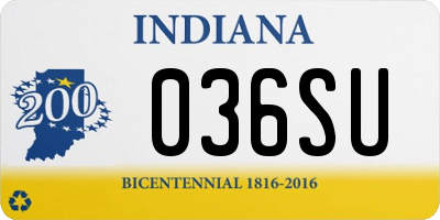 IN license plate 036SU
