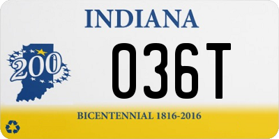 IN license plate 036T