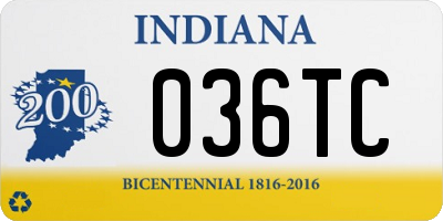 IN license plate 036TC