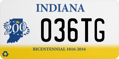 IN license plate 036TG