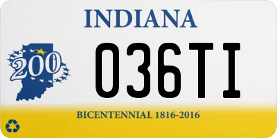 IN license plate 036TI