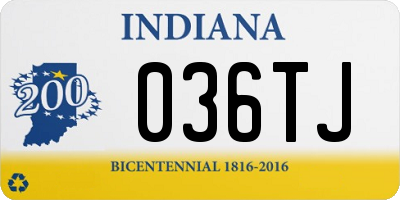 IN license plate 036TJ