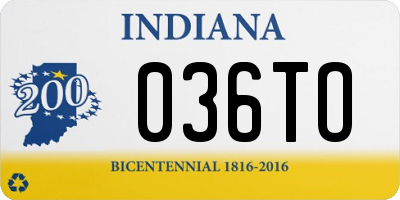 IN license plate 036TO