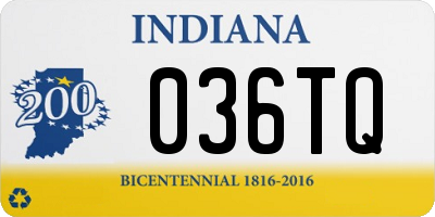 IN license plate 036TQ