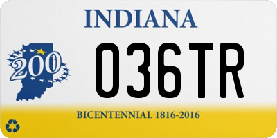 IN license plate 036TR