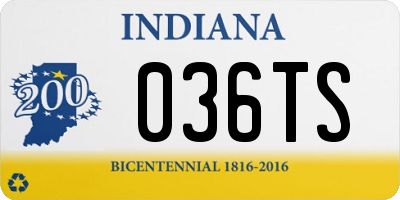 IN license plate 036TS