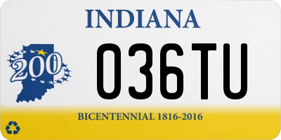 IN license plate 036TU