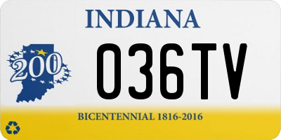 IN license plate 036TV